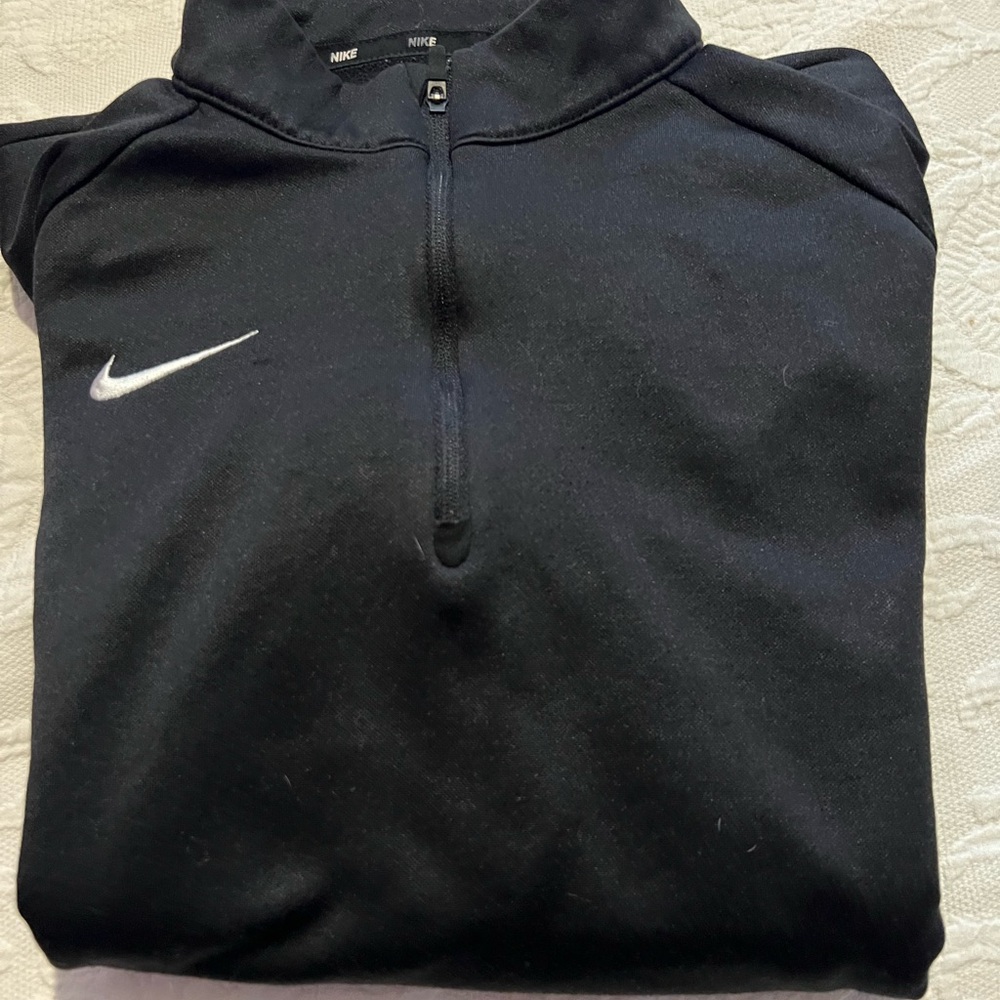 Nike Black Half-Zip Pullover with White Logo